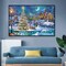 Christmas Night 5D Diamond Painting Kit for Adults – Full Drill DIY Gem Art Featuring Christmas Tree with Moon, Home Wall Décor, 28 x 16 Inch